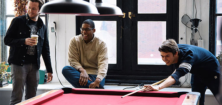 Jeremy, John, and Austin playing pool