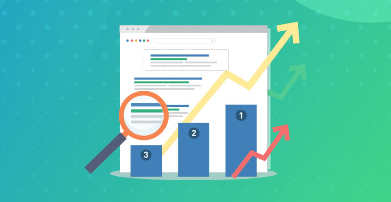 Illustrative versions of google results with graphs pointing up