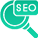 magnifying glass with text SEO