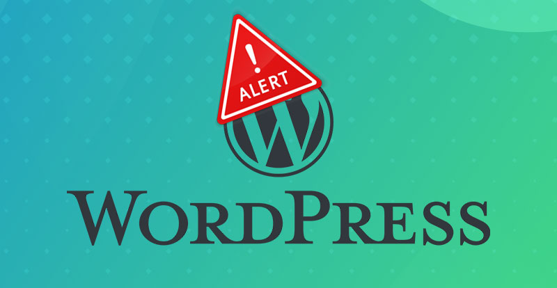 Wordpress logo with Alert sign